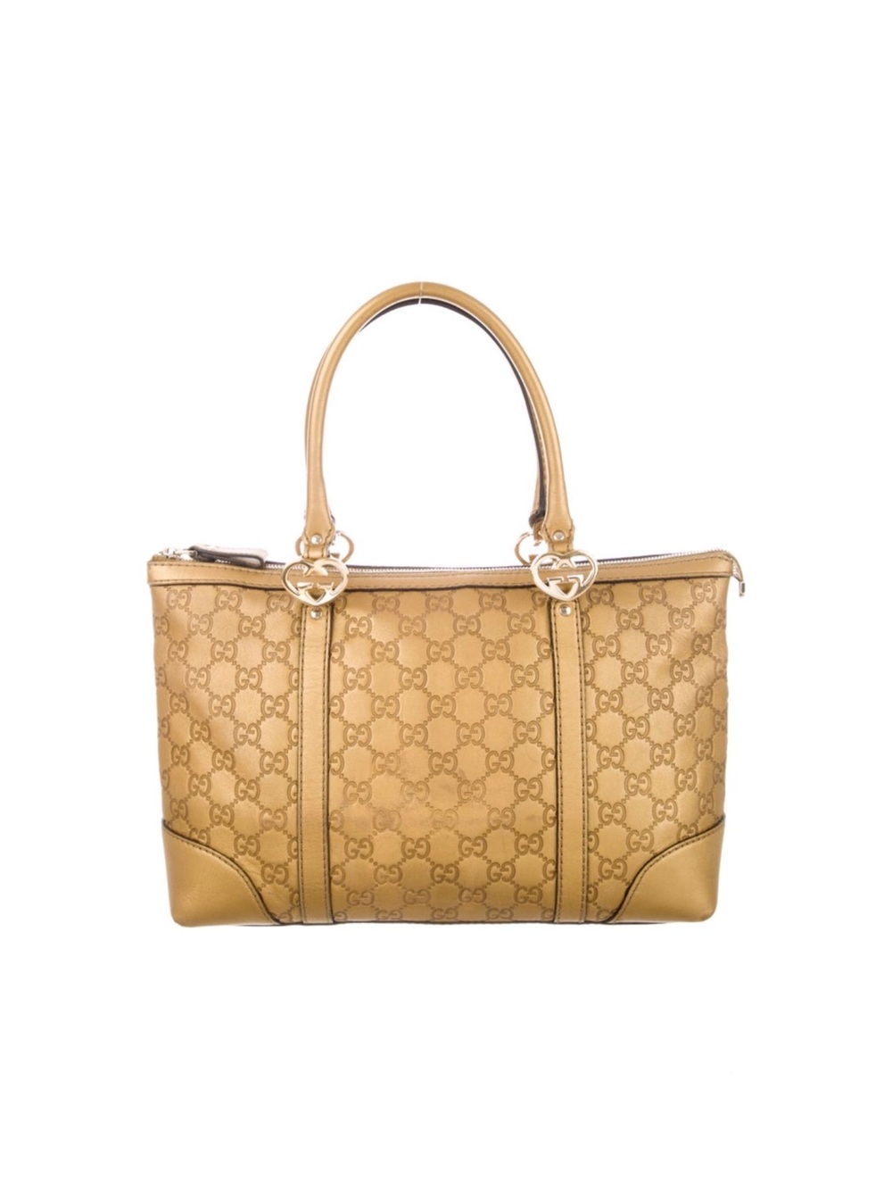 Gucci Signature Lovely Heart Small Gold Tote